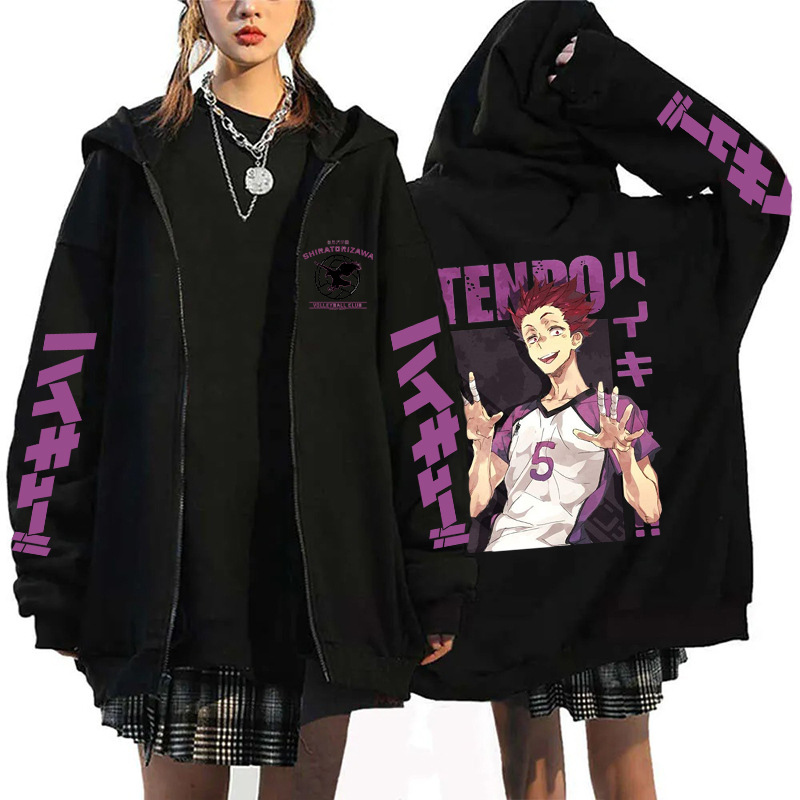 Haikyuu Hinata Graphic Zippper – обзор и цена Embroidery Zip Up Hoodie
