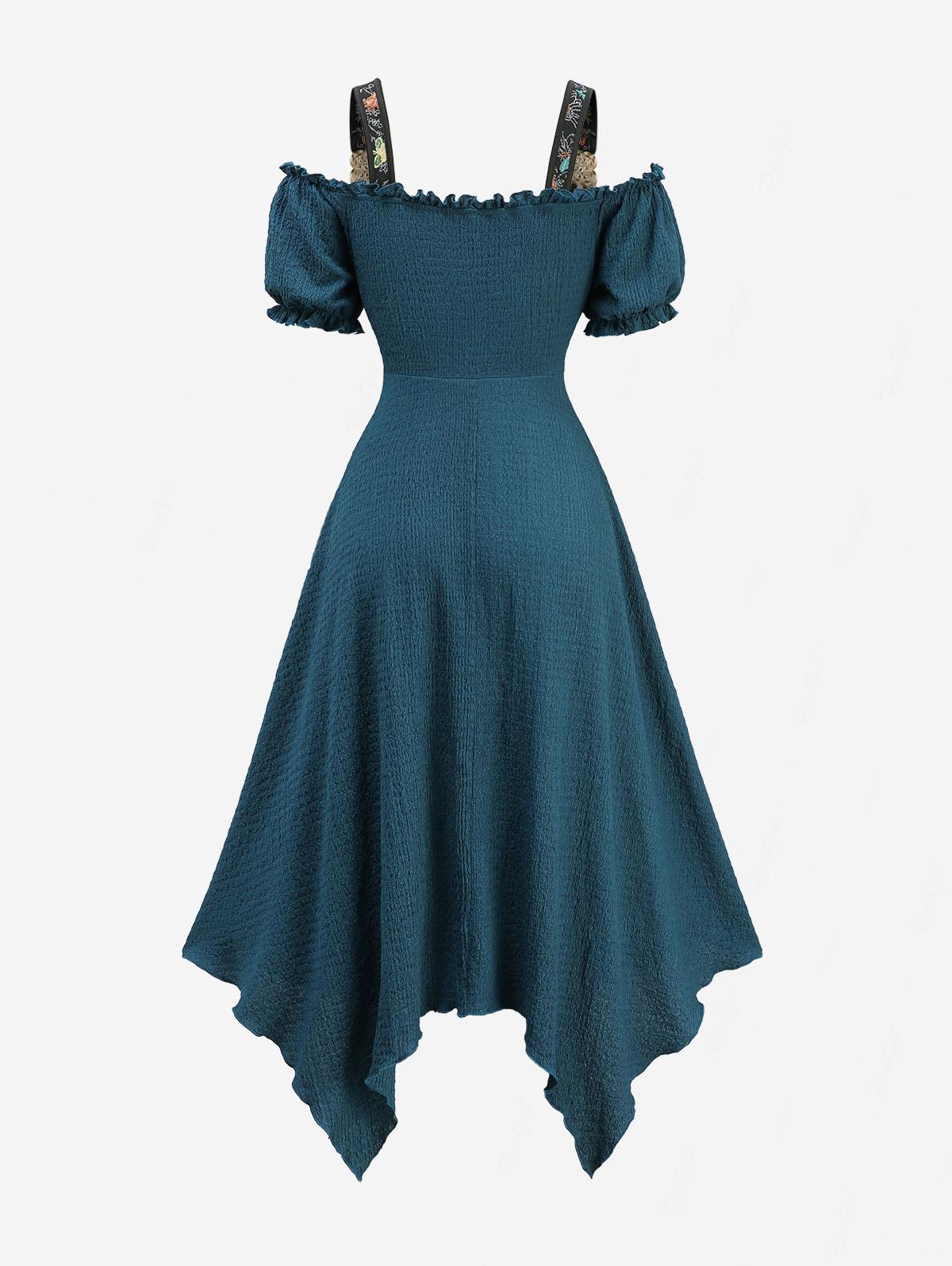 Plus Size Casual Deep Green Dr – обзор и цена Embroidery Texture