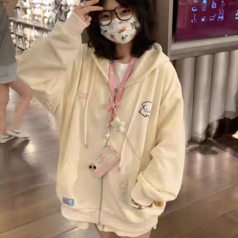 Japanese Kawaii Zip Up Hoodies – обзор и цена Embroidery Zip Up Hoodie