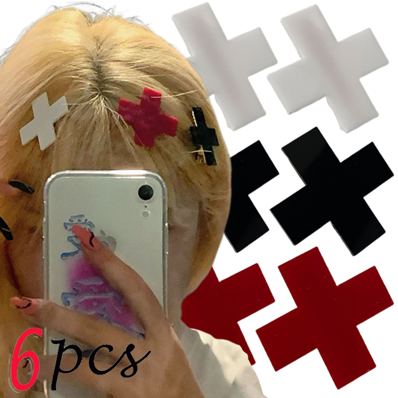 Y2K Red Cross Hair Clip Punk G – обзор и цена Embroidery Gothic
