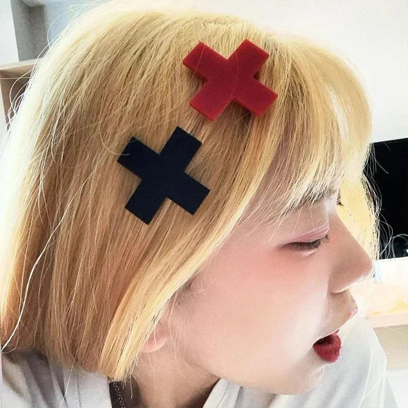Y2K Red Cross Hair Clip Punk G – обзор и цена Embroidery Gothic